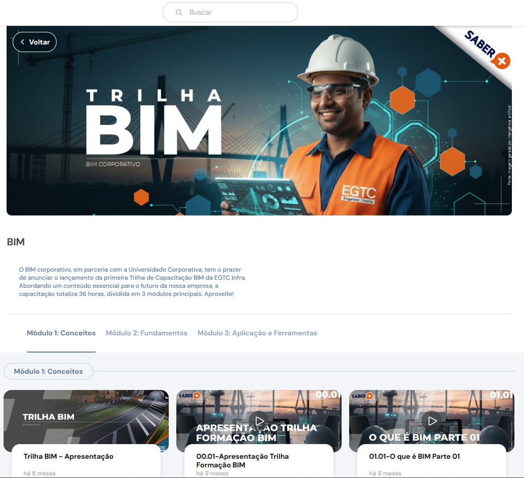 Painel da Trilha BIM na Universidade Corporativa EGTC Infra